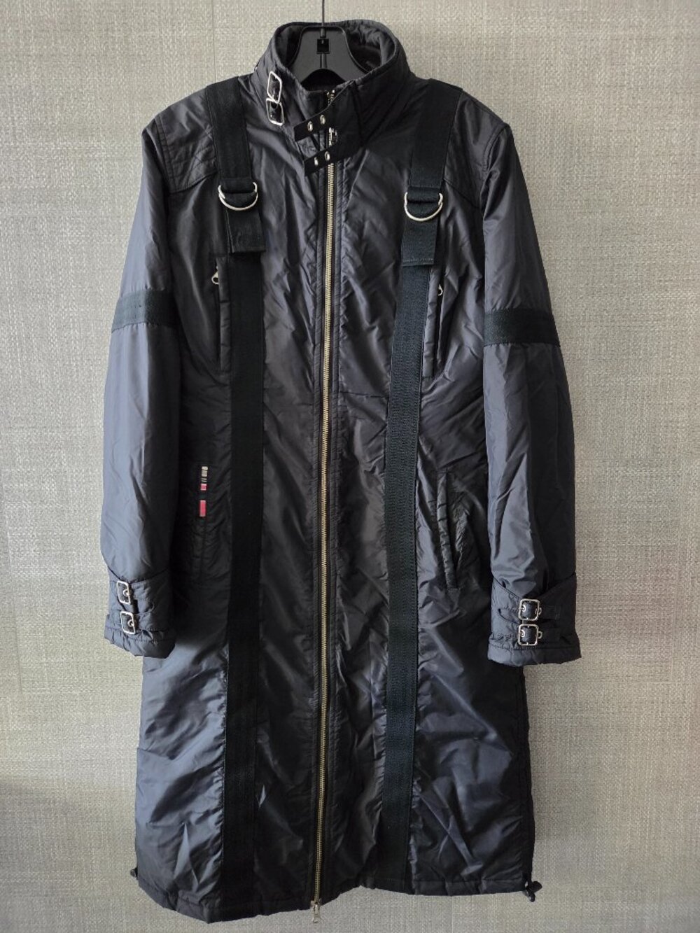 Triple Five Soul women's windbreaker black hooded coat parka size S.